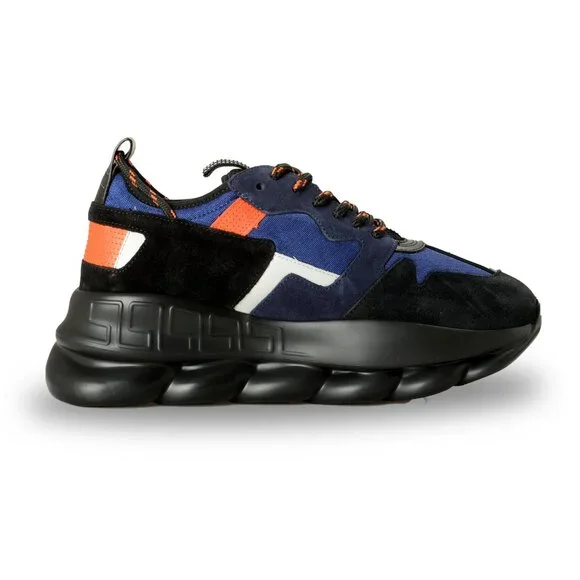 Versace Men's Suede & Leather Chain Reaction Sneakers Shoes US 14 IT 47